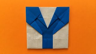 【折り紙】『 Y 』の折り方 アルファベット ☆Origami☆ Folding paper into the figure of 『 Y 』 of the alphabet [upl. by Leoline708]