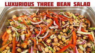 Healthy and Easy ThreeBean Salad A Perfect High Protein Side Dish [upl. by Seftton]