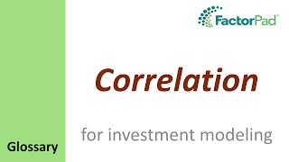 Correlation definition for investment modeling [upl. by Egide]