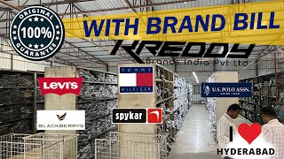 BIGGEST WAREHOUSE IN HYDERABAD  100original clothes with brand bill  Multi brands  KREDDY BRANDS [upl. by Madlen536]