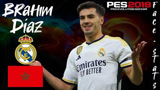 COMO CREAR A BRAHIM DÍAZ EN PES 2018  FACE  STATS 2023  TUTORIAL COMPLETO [upl. by Maidy]