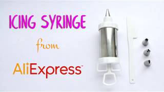 Cake Decorating Piping Icing Syringe Tool Set Aliexpress Unboxing [upl. by Taft]