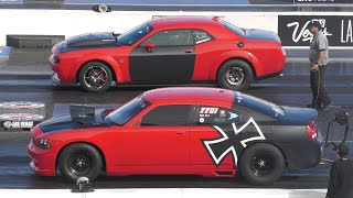 Flying Dodge Charger vs Dodge Challenger Hellcat [upl. by Nady789]