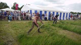 Scythe vs Brushcutter 1  South West Annual Scythe Festival  June 2010 [upl. by Eirolav]