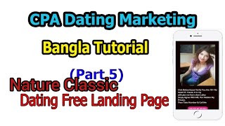 Create Dating Free Landing Page  Part 5  CPA Dating Marketing Bangla Tutorial  Nature Classic [upl. by Nahtnoj]