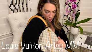 Louis Vuitton Artsy MM Damier Azur Review [upl. by Eelreveb260]