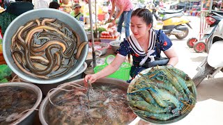 Eel sour soup Eel spicy stir fry Ocean fish sour soup fish grilling and river prawn garlic recipe [upl. by Sivrep]