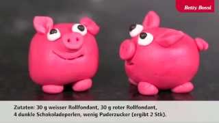 DekoSchweinchen aus Rollfondant  Tipps amp Tricks von Betty Bossi [upl. by Ylremik]