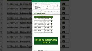 The billing tracker works properly Shorts microsoftexcel excel exceltips [upl. by Nolek]