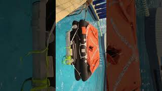 Slow mo Life Raft inflation Zodiac 6pax Solas RYA Sea Survival course Edinburgh Marine Academy [upl. by Annavoig997]