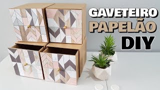 DIY GAVETEIROS DE PAPELÃO  Viviane Magalhães [upl. by Gizela]