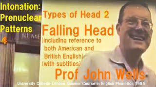 Professor John C WellsIntonation Prenuclear Patterns4Falling HeadUCL Summer Course 1995 [upl. by Notpmah]