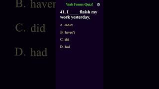 Verb Forms Practice part14  Grammar Questions grammar quiz englishtest basicenglishquiz [upl. by Waers]