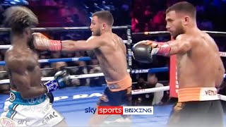 Lomachenko guides Commey to his corner after wobbling him 😅😳 [upl. by Tamqrah]