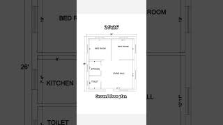 24x26 ground floor plan 624 sqfthomeplan home housedesign shorts [upl. by Moth]