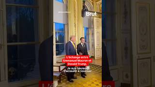 L’échange entre emmanuelmacron et realdonaldtrump à l’Elysée lors de sa visite [upl. by Ioved]