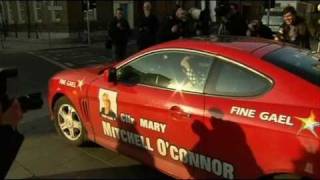 New TD Mary Mitchell OConnor exits the Dail carpark [upl. by Hairahs]