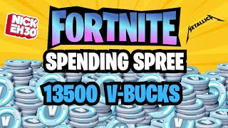 FORTNITE SPENDING SPREE 13500 VBUCKS I WENT BROKE [upl. by Hairas]