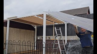 Fitting a polycarbonate roof to my Pergola diy garden 50 [upl. by Ttnerb]