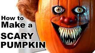 How to Make a Scary Realistic Pennywise Halloween Pumpkin carving [upl. by Ashien913]