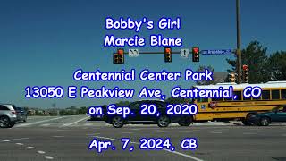 Bobbys Girl  Marcie Blane with Lyrics가사번역  Centennial Center Park Centennial Colorado 2020 [upl. by Poppo]