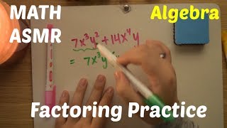 whispered relaxing Math ASMR  algebra  Factoring Practice [upl. by Adigun]