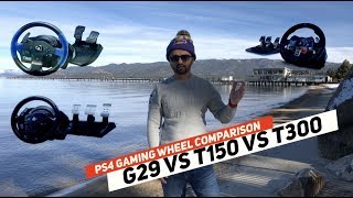 Thrustmaster T150 vs Thrustmaster T300 vs Logitech G29 [upl. by Nairbo21]