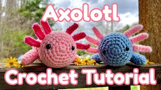 Crochet Axolotl  Beginner Tutorial Amigurumi [upl. by Parhe760]