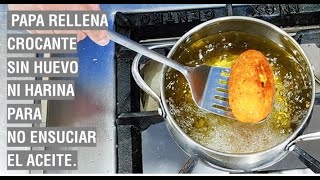 PAPA RELLENA CARRETILLERA🤑CROCANTE SIN HARINA NI HUEVO 😱 RECETA ESTANDARIZADA streetfood receta [upl. by Shaylah]