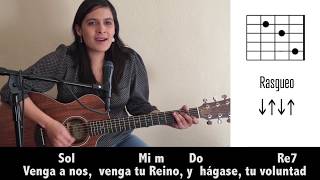 CANTO PARA MISA  Padre Nuestro con Guitarra  Acordes y letra [upl. by Hulen]