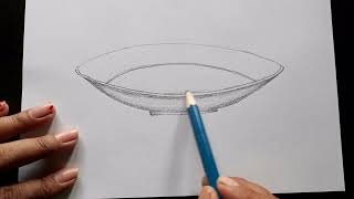 How To Draw A Plate Step By Step  Plate Drawing  Pencil Sketch  Art And Craft [upl. by Alcina286]