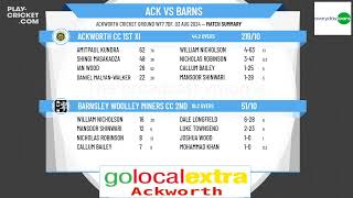 Ackworth CC 1st XI v Barnsley Woolley Miners CC 2nd XI [upl. by Duarte]