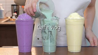 sub 💚💜파스텔 톤 좋아하세요 여기로 오세요💜💛  카페 브이로그  카페알바  음료제조  cafe vlog  asmr no bgm  cafe [upl. by Drofkcor]