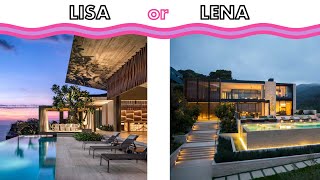 LISA or LENA  LUXURIOUS HOUSES  mansion  bathroom  kitchen your choice Black or White [upl. by Anial]