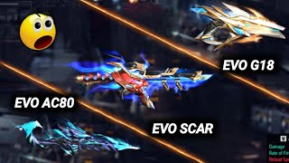 FREE FIRE OB39 NEW EVO GUN SKINS😱 EVO G18  EVO AC80  NEW EVO SCAR🔥 [upl. by Esyak]