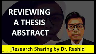 Reviewing a Thesis Abstract [upl. by Brande262]