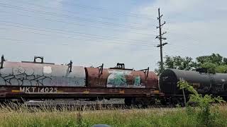 NB Union Pacific MASPR with Block of intermodal traffic and NS power [upl. by Reppiks192]