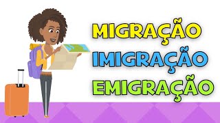 Migração imigração e emigração  Diferenças  Vídeo educativo  atividades [upl. by Ellehsram]