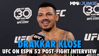 Drakkar Klose Reflects on Violent Slam Knockout at UFC Austin [upl. by Ditter]