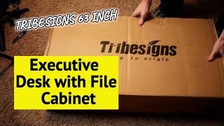 Best Desk for Working From Home Tribesigns 63 Inch Executive Desk with File Cabinet [upl. by Kimberli808]