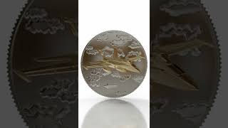 fighter jet coin 3dmodeling 3djewelrydesigner rendering [upl. by Bernstein]