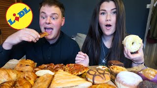 trying the entire bakery from LIDL  taste test [upl. by Ahcatan]