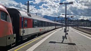 Einfahrt des EuroCity 163 quotTransalpinquot am 19092023 in Salzburg Hbf [upl. by Ivan772]