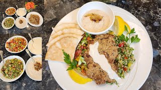 PERFECT Mediterranean Dinner  ZaatarCrusted Chicken  Tabouleh  Israeli Salad  White Bean Hummus [upl. by Lechner942]