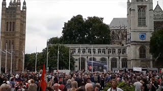 Thousands march on UK parliament in antigovernment protest [upl. by Aplihs]