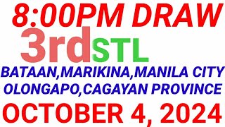 STL  BATAAN MARIKINA OLONGAPO MANILA CITY CAGAYAN PROVINCE October 4 2024 3RD DRAW RESULT [upl. by Northey]