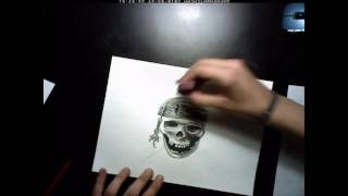 How To Draw A Pirate Skull With Flames  Fire [upl. by Bradway267]