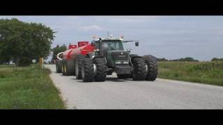 Liquid Manure Spreader Turning on Road [upl. by Otreblide]