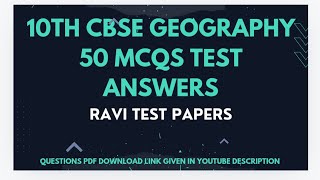 10TH CBSE GEOGRAPHY MCQS TEST QA [upl. by Yoccm]