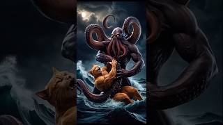 Dad Cat saved his son from Octopus 🙀 cat catsoftiktok shortsfeed trendingshorts viralshorts [upl. by Evvy]